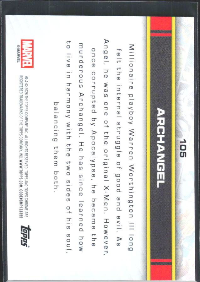 Archangel 2026 Chrome Marvel #105 – baksida