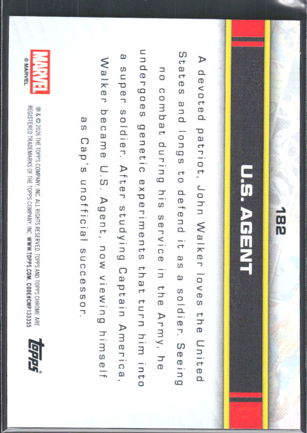U.S. Agent 2026 Chrome Marvel #182 – baksida