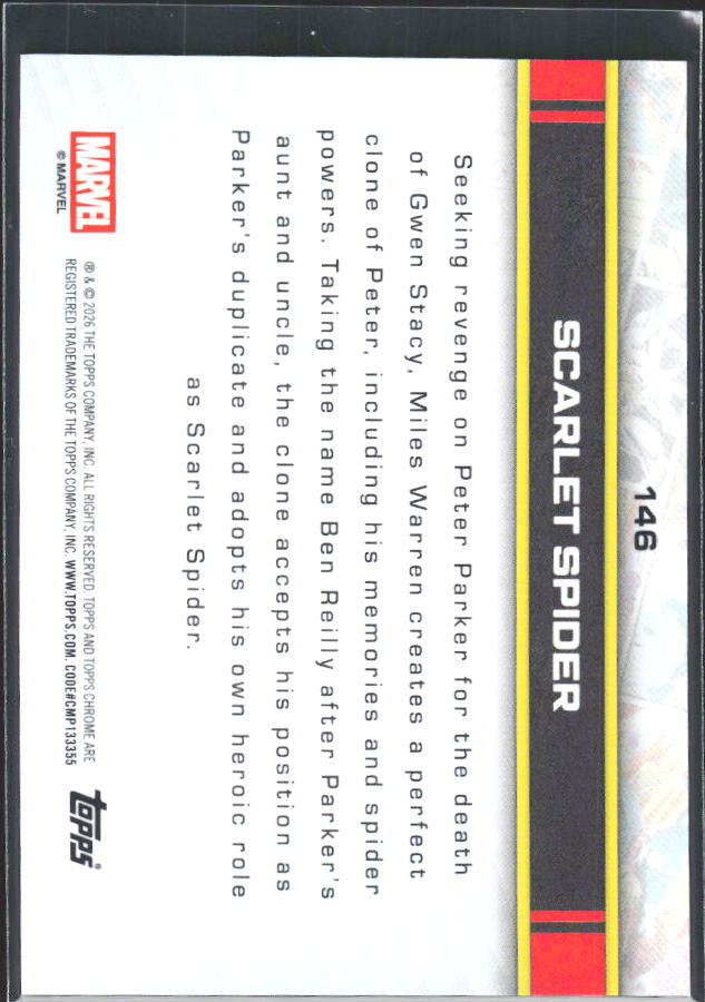 Scarlet Spider 2026 Chrome Marvel #146 – baksida