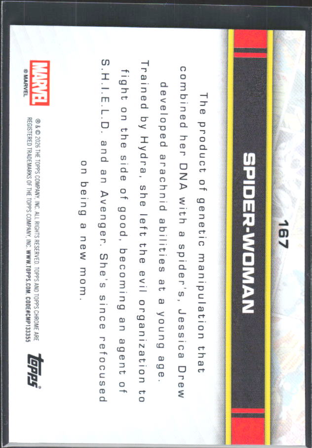Spider-Woman 2026 Chrome Marvel #167 – baksida