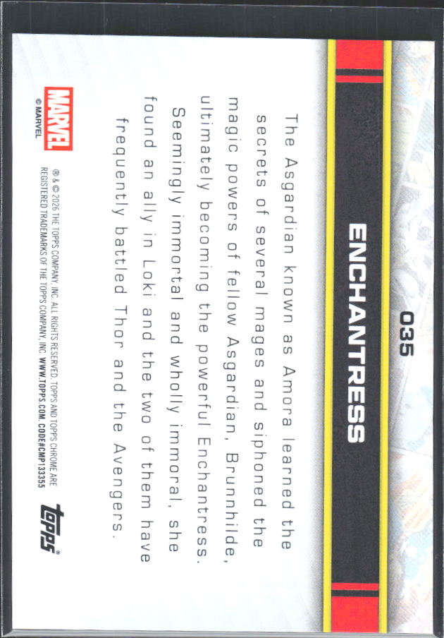 Enchantress 2026 Chrome Marvel #035 – baksida