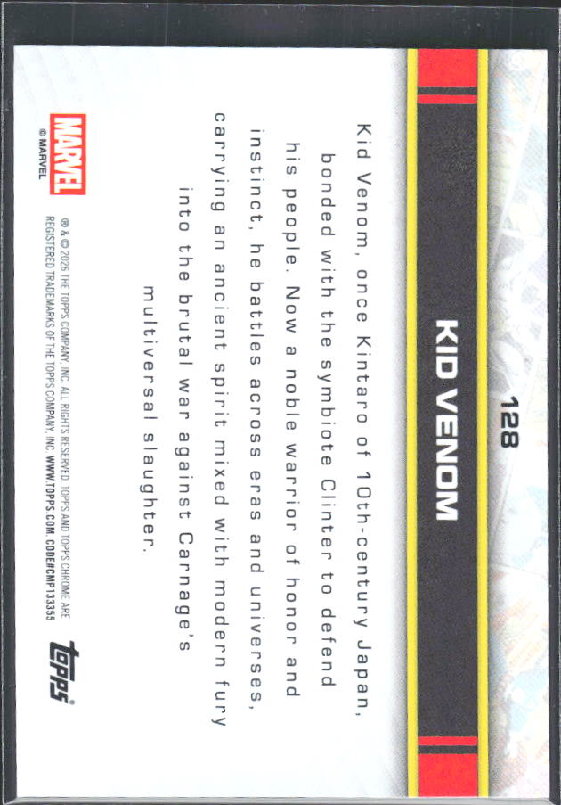 Kid Venom 2026 Chrome Marvel #128 – baksida