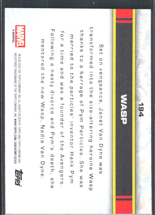 Wasp 2026 Chrome Marvel #194 – baksida