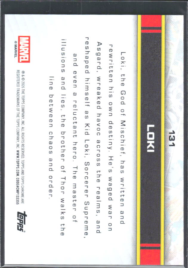 Loki 2026 Chrome Marvel #131 – baksida