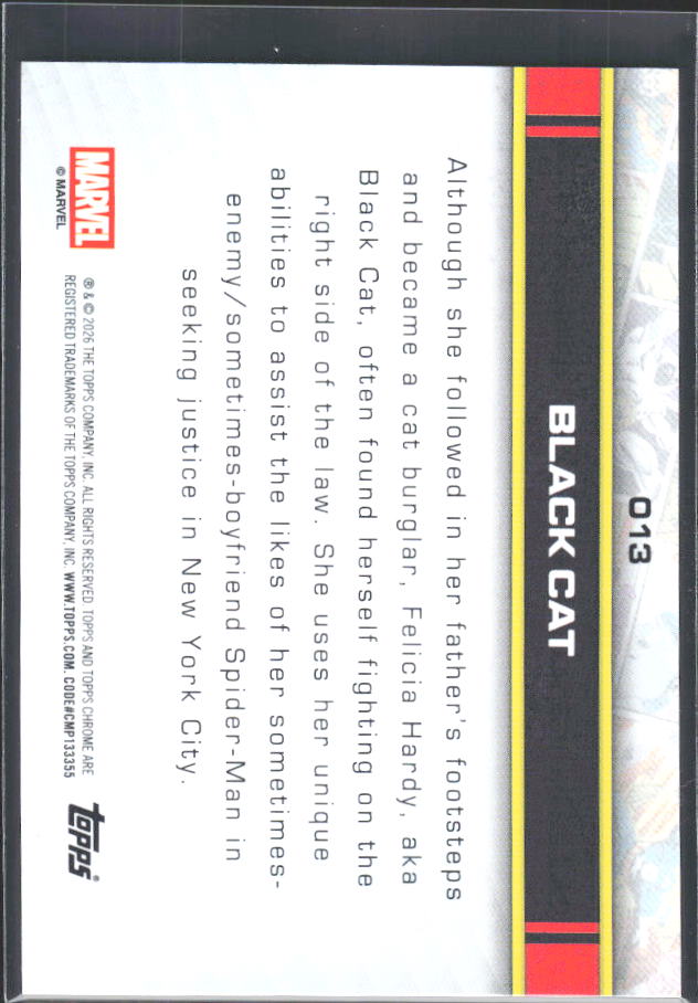 Black Cat 2026 Chrome Marvel #013 – baksida