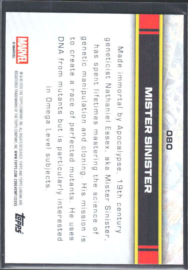 Mister Sinister 2026 Chrome Marvel #080 – baksida