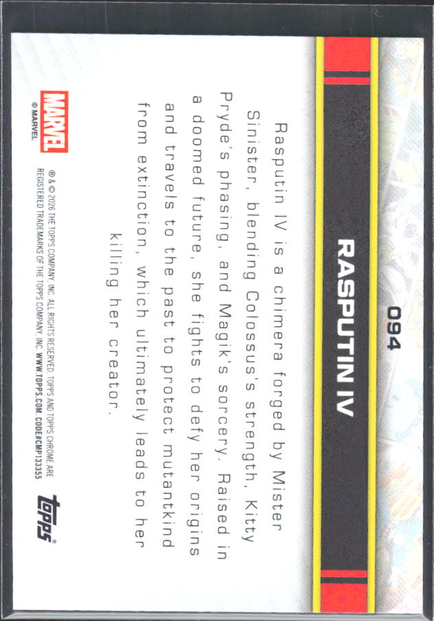 Rasputin IV 2026 Chrome Marvel #144 – baksida
