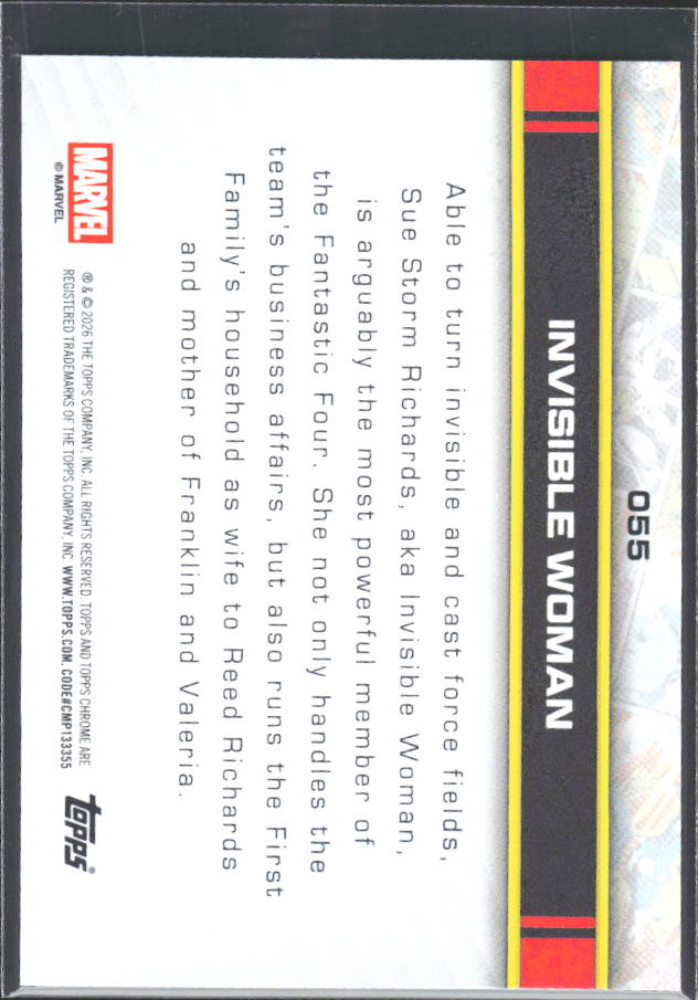 Invisible Woman 2026 Chrome Marvel #055 – baksida