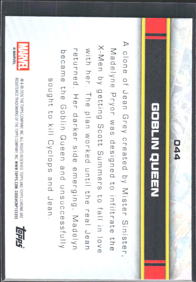 Goblin Queen 2026 Chrome Marvel #044 – baksida