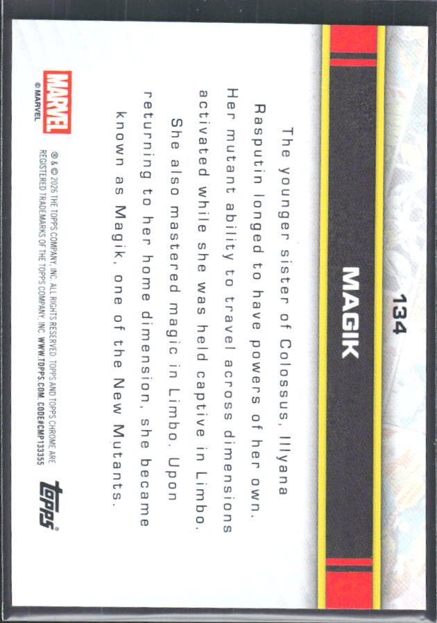 Magik 2026 Chrome Marvel #134 – baksida