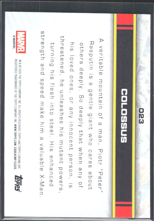 Colossus 2026 Chrome Marvel #023 – baksida