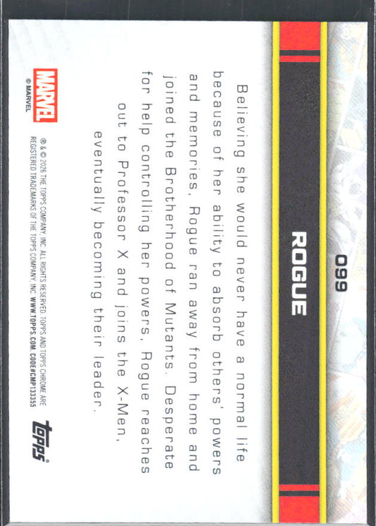 Rogue 2026 Chrome Marvel #099 – baksida