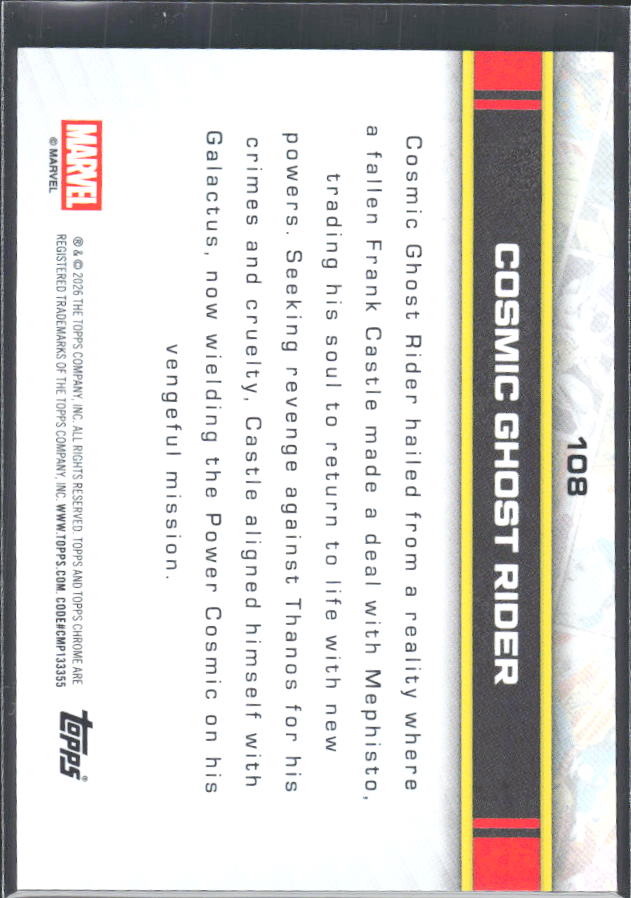Cosmic Ghost Rider 2026 Chrome Marvel #108 – baksida
