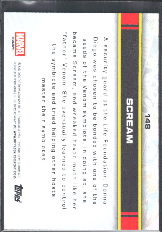 Scream 2026 Chrome Marvel #148 – baksida