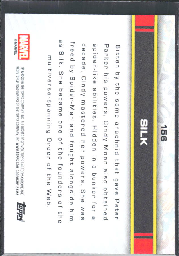 Silk 2026 Chrome Marvel #156 – baksida