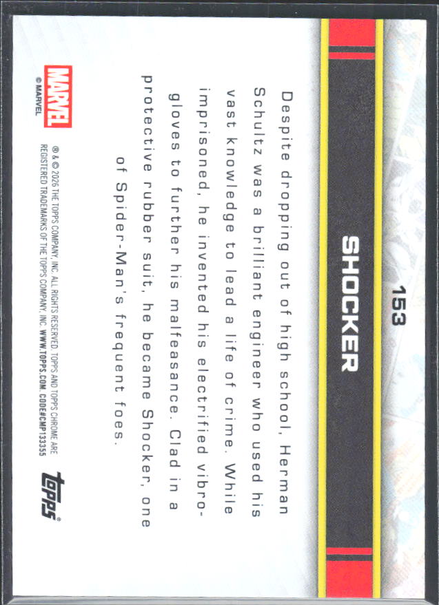 Shocker 2026 Chrome Marvel #153 – baksida