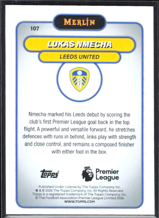 Lukas Nmecha 2026 Merlin Premier League #107 – baksida