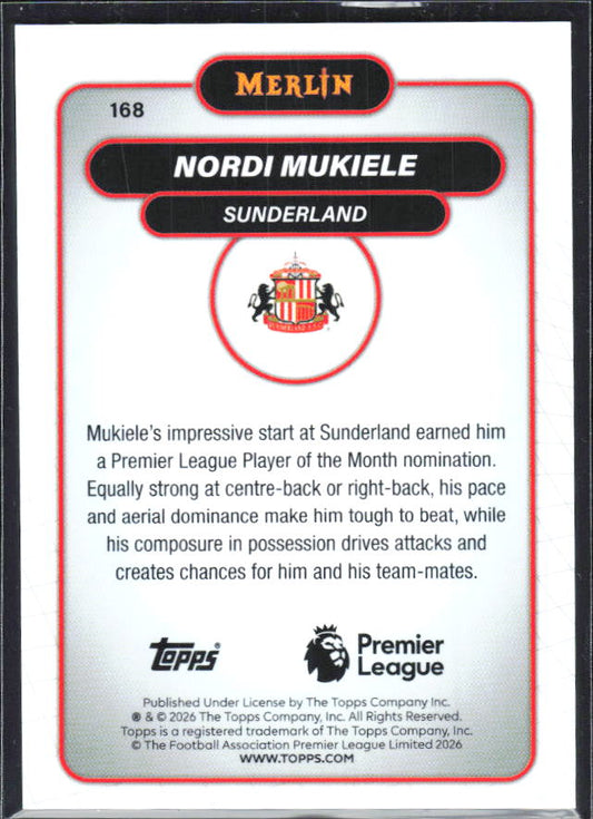 Nordi Mukiele 2026 Merlin Premier League #168 – baksida