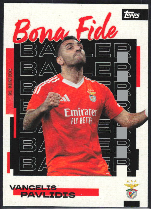 Vangelis Pavlidis 2025-26 SL Benfica Team Set Bona Fide Baller #24 – framsida