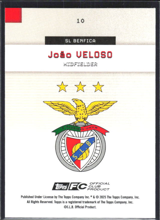 João Veloso 2025-26 SL Benfica Team Set #10 – baksida