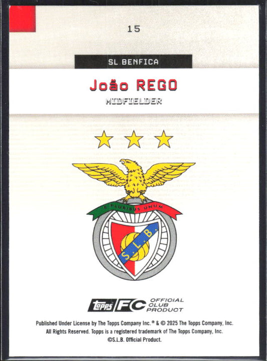 João Rego 2025-26 SL Benfica Team Set #15 – baksida