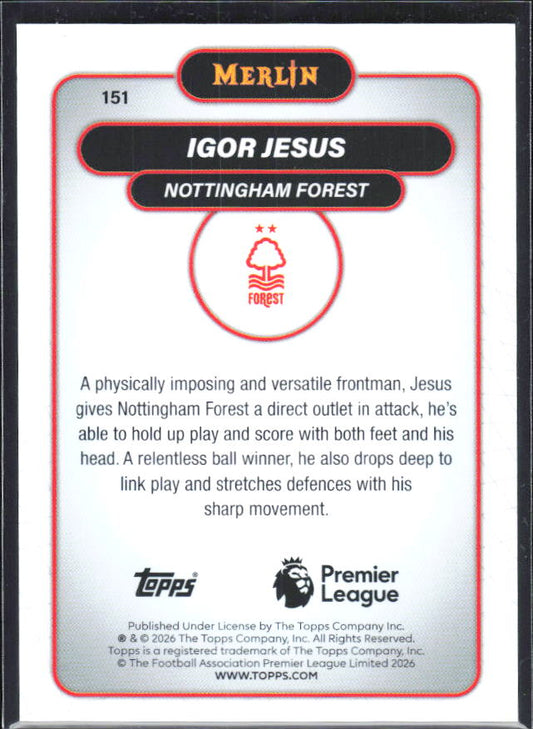 Igor Jesus 2026 Merlin Premier League #151 – baksida