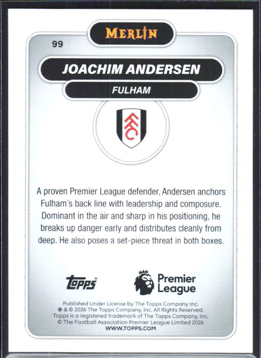 Joachim Andersen 2026 Merlin Premier League #99 – baksida