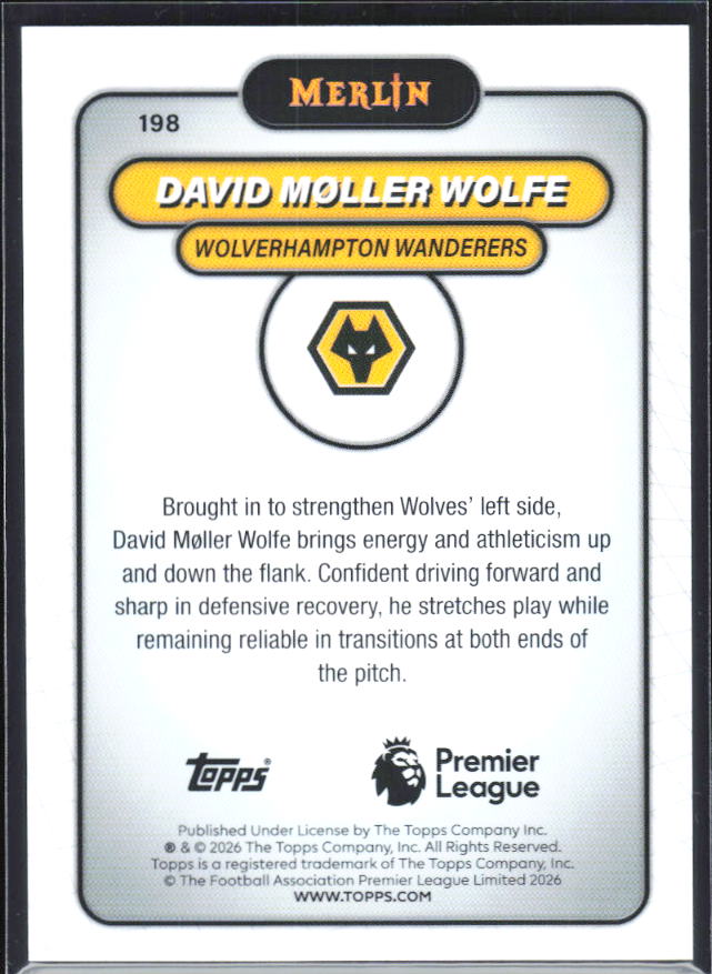 David Møller Wolfe 2026 Merlin Premier League #198 – baksida