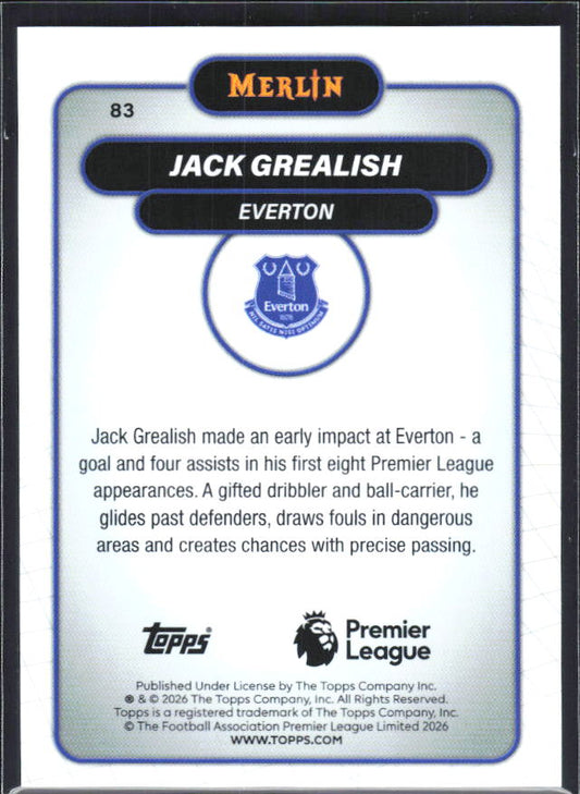 Jack Grealish 2026 Merlin Premier League #83 – baksida