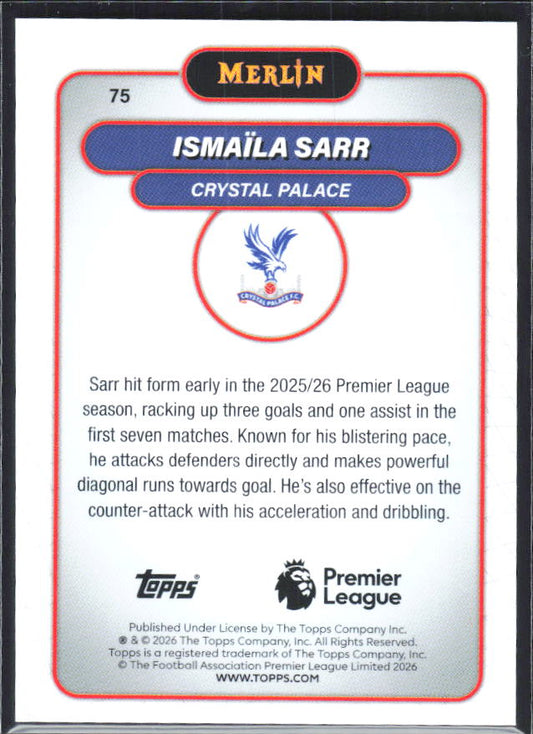 Ismaïla Sarr 2026 Merlin Premier League #75 – baksida