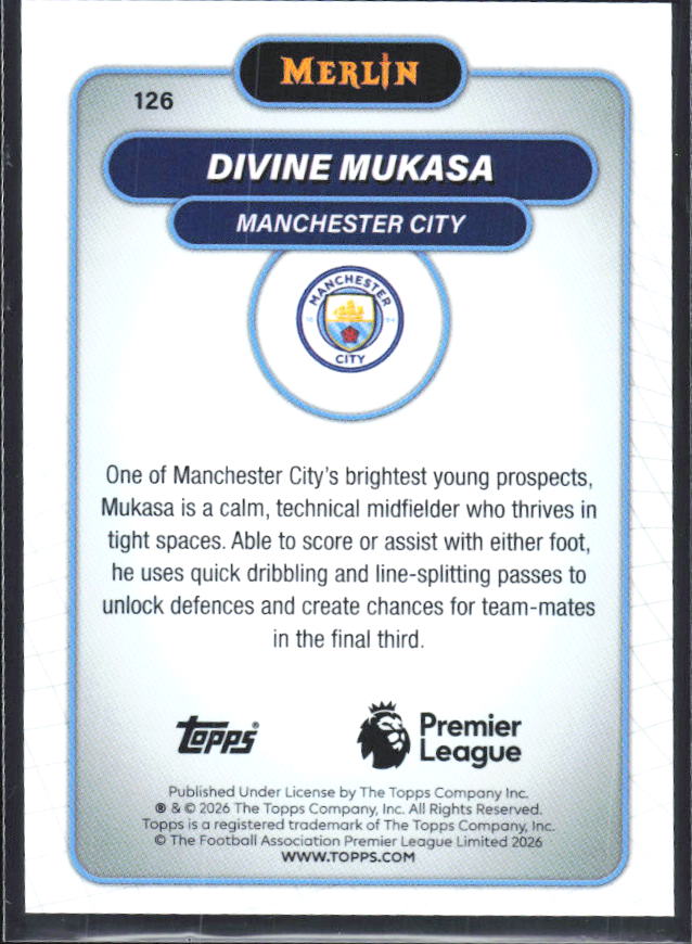 Divine Mukasa 2026 Merlin Premier League #126 – baksida