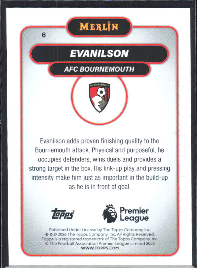 Evanilson 2026 Merlin Premier League #6 – baksida