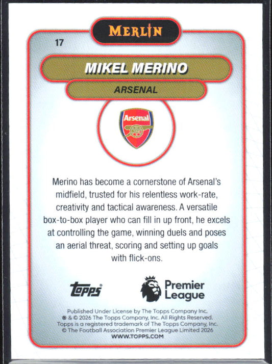 Mikel Merino 2026 Merlin Premier League #17 – baksida