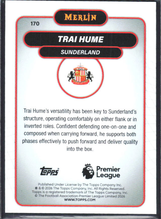 Trai Hume 2026 Merlin Premier League #170 – baksida