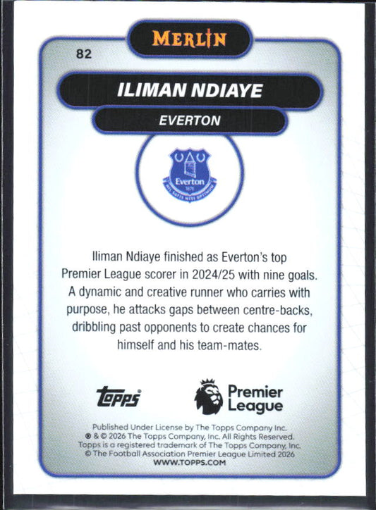 Iliman Ndiaye 2026 Merlin Premier League #82 – baksida