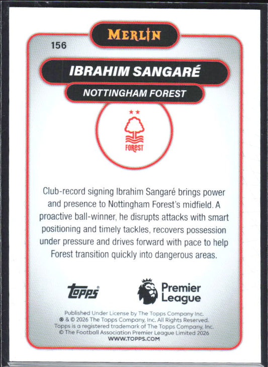 Ibrahim Sangaré 2026 Merlin Premier League #156 – baksida