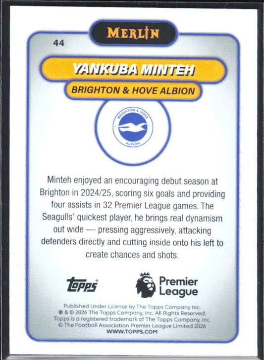 Yankuba Minteh 2026 Merlin Premier League #44 – baksida