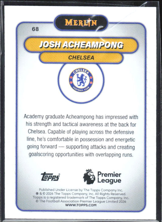 Josh Acheampong 2026 Merlin Premier League #68 – baksida
