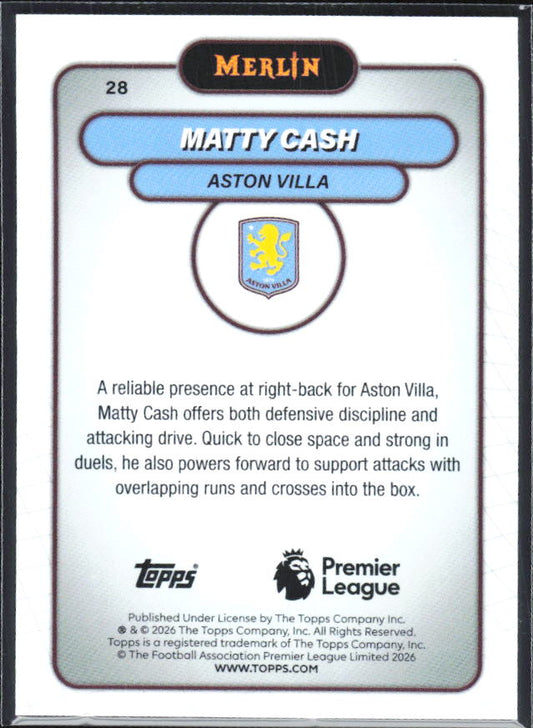 Matty Cash 2026 Merlin Premier League #28 – baksida