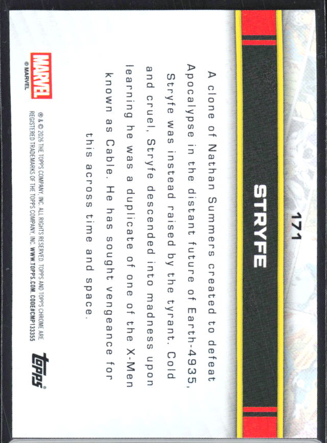 Stryfe 2026 Chrome Marvel #171 – baksida
