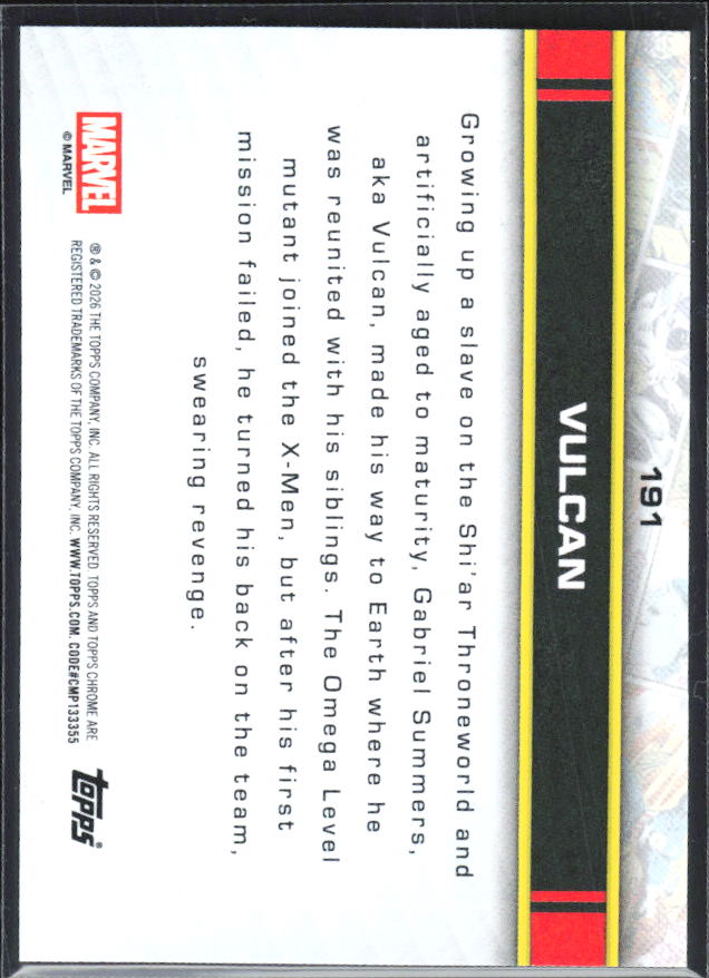 Vulcan 2026 Chrome Marvel #191 – baksida