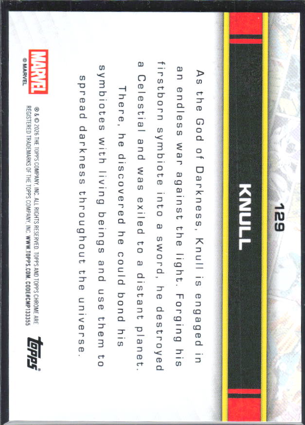 Knull 2026 Chrome Marvel #129 – baksida