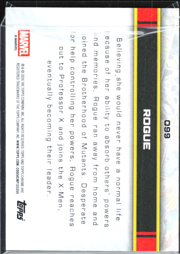 Rogue 2026 Chrome Marvel #099 – baksida