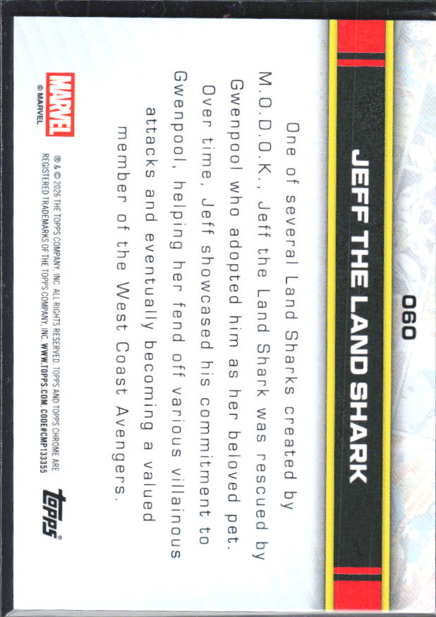 Jeff the Land Shark 2026 Chrome Marvel #060 – baksida
