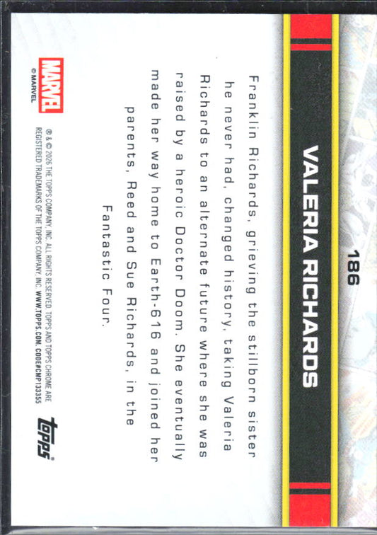 Valeria Richards 2026 Chrome Marvel #186 – baksida