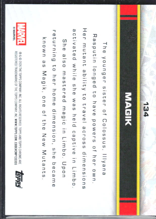 Magik 2026 Chrome Marvel #134 – baksida