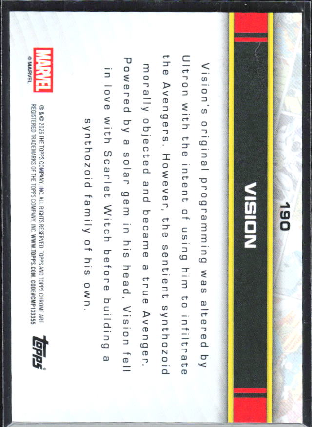 Vision 2026 Chrome Marvel #190 – baksida
