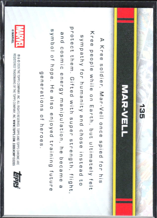 Mar-Vell 2026 Chrome Marvel #135 – baksida