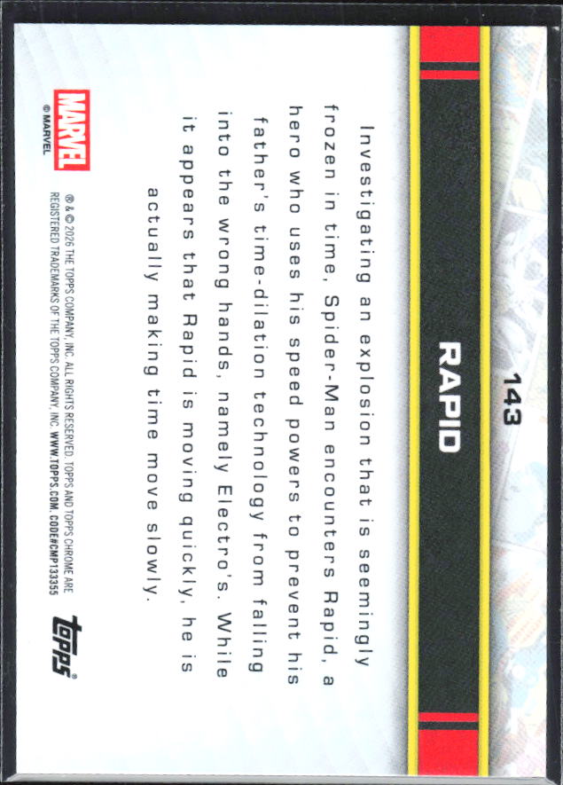 Rapid 2026 Chrome Marvel #143 – baksida