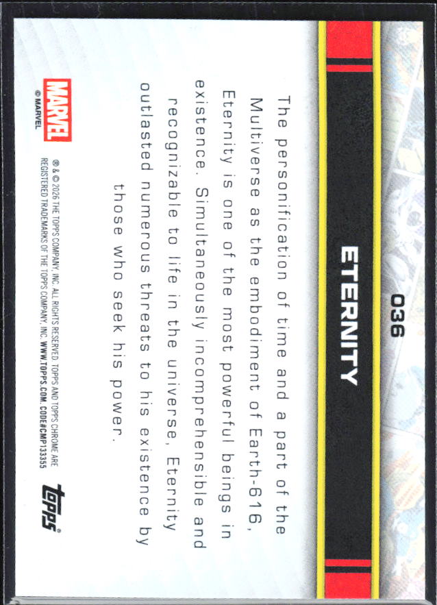 Eternity 2026 Chrome Marvel #036 – baksida